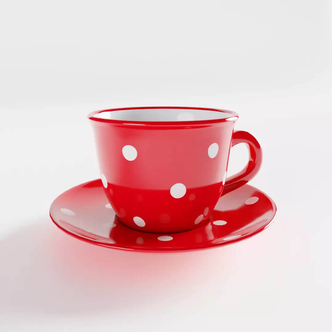 Polka Dot Tea Cup 3D model_0