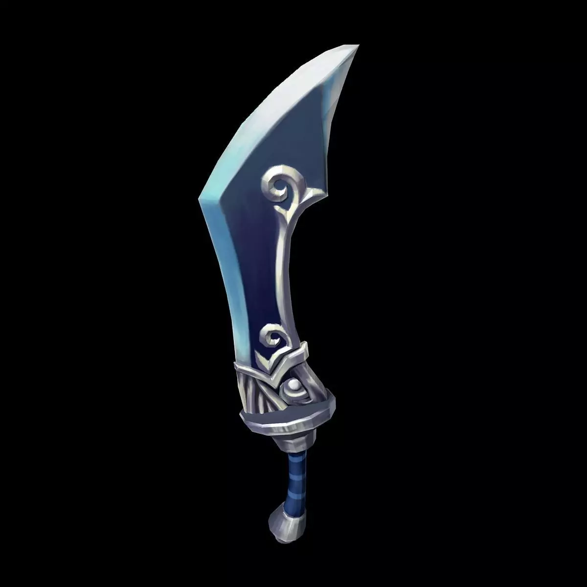 Game character weapon - big knife 3D model_0