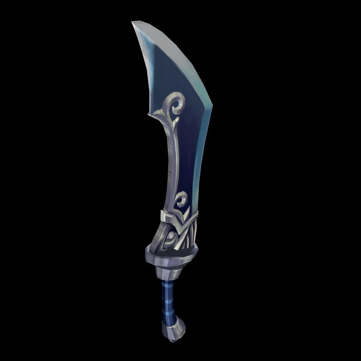 Game character weapon - big knife 3D model_1