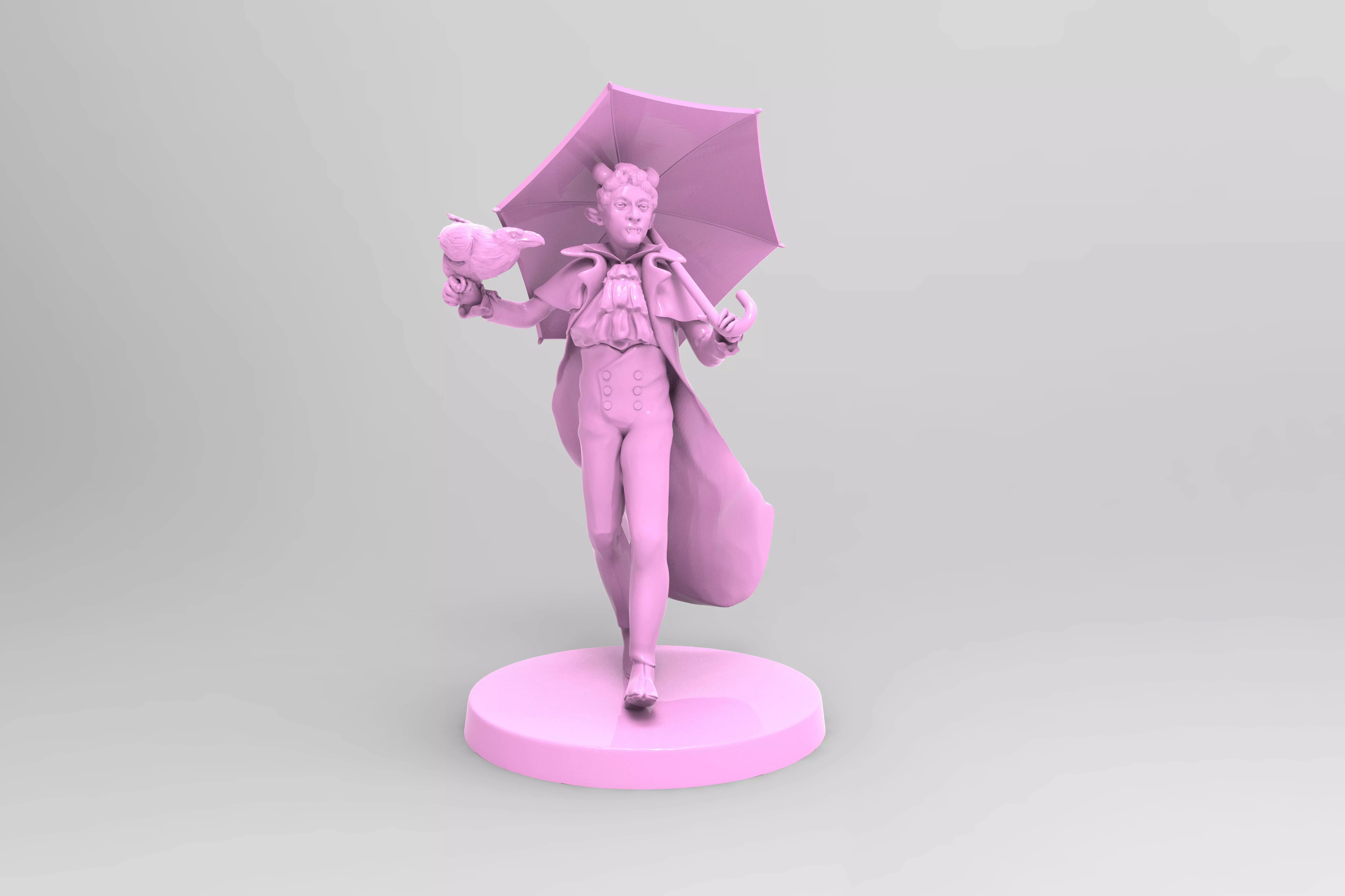 Skelliworm von Odd Tiefling Warlock with Raven Familiar 3D print model_0