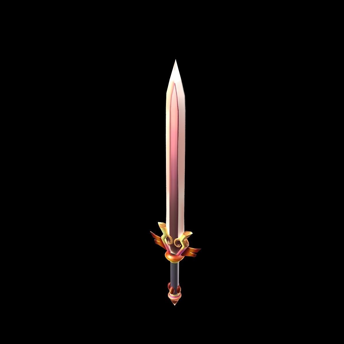 Game character weapons - steel sword 3D model_2
