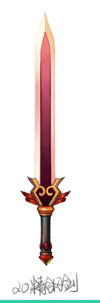 Game character weapons - steel sword 3D model_5