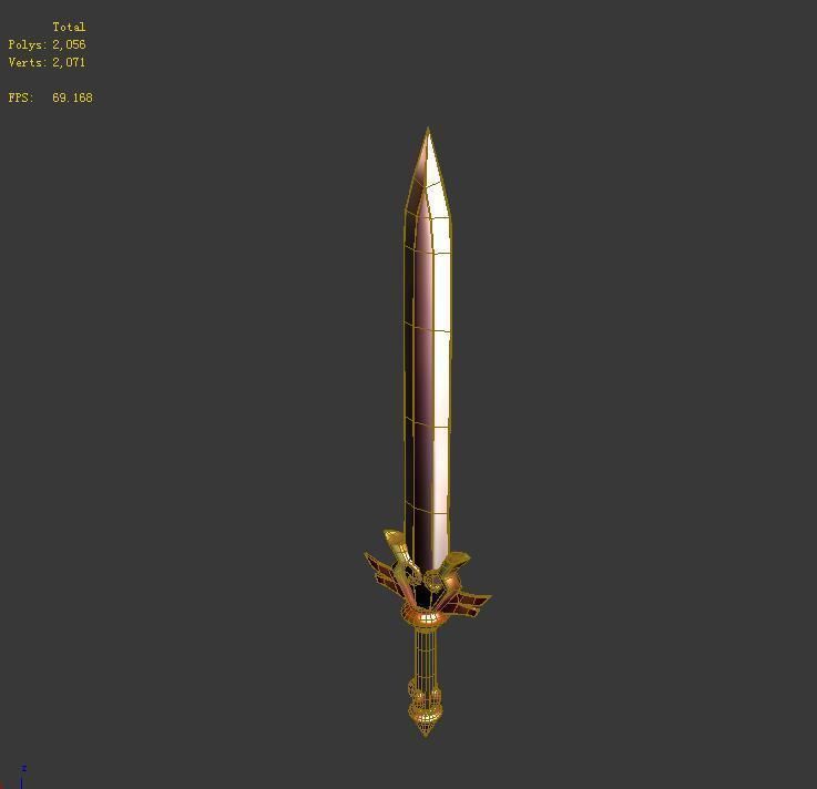Game character weapons - steel sword 3D model_4