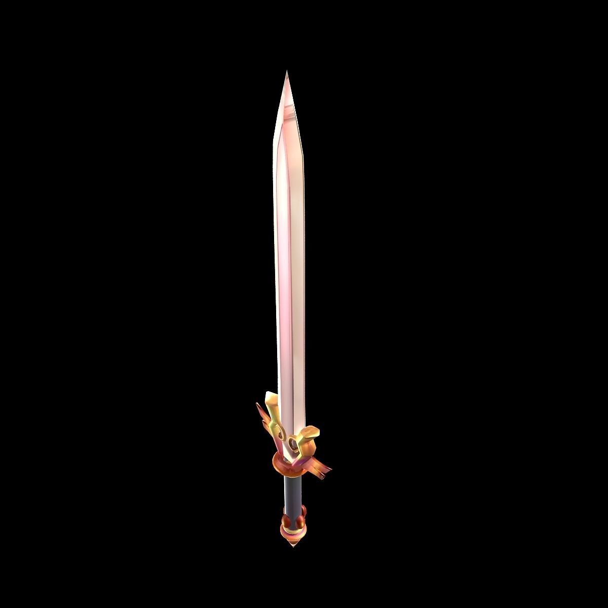 Game character weapons - steel sword 3D model_1