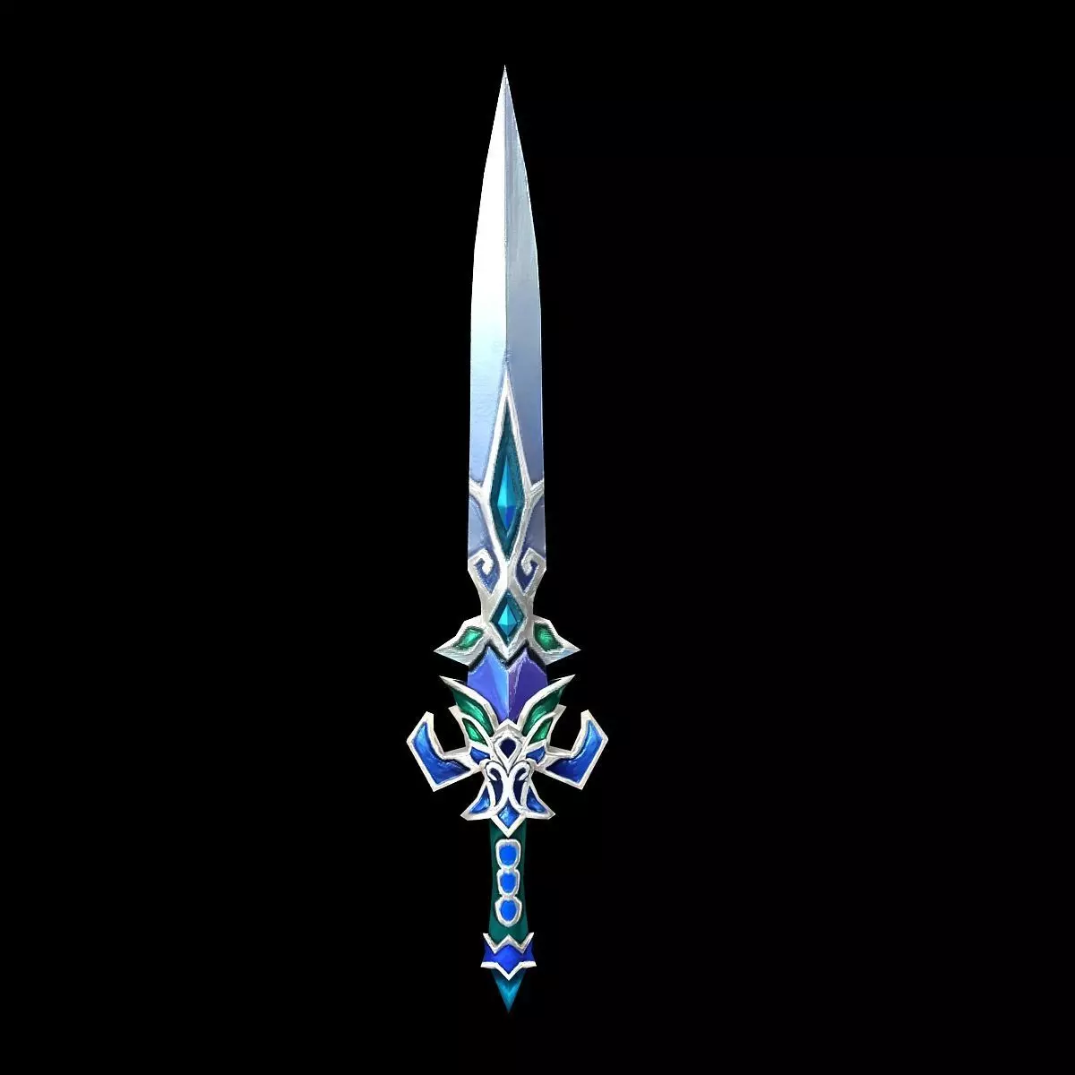 Game character weapon - gentleman sword 3D model_0