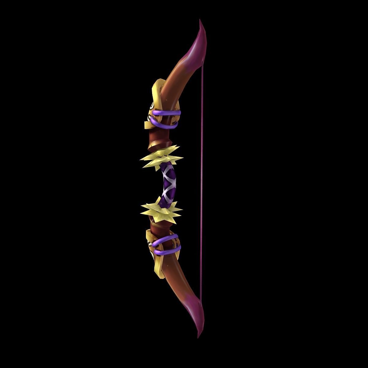 Game characters weapons - horns bow 3D model_1