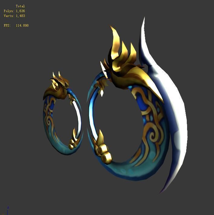 Game character weapon - heaven and earth circle 3D model_3
