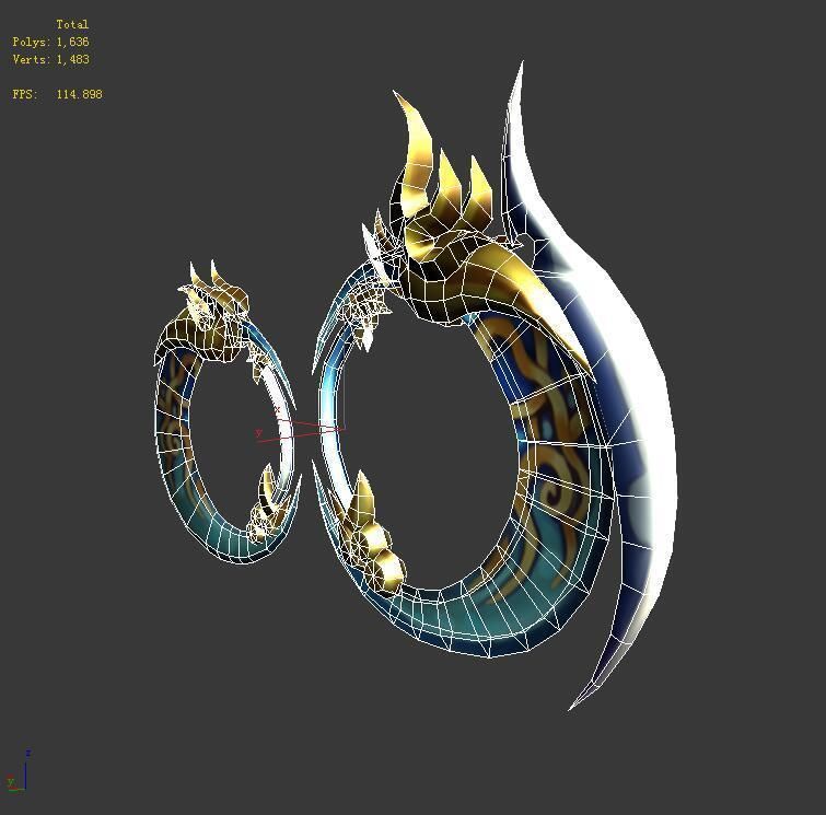 Game character weapon - heaven and earth circle 3D model_4