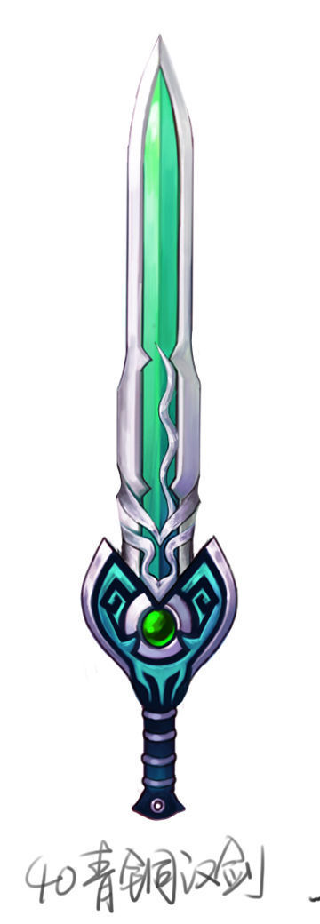 Game characters weapons - bronze sword 3D model_5