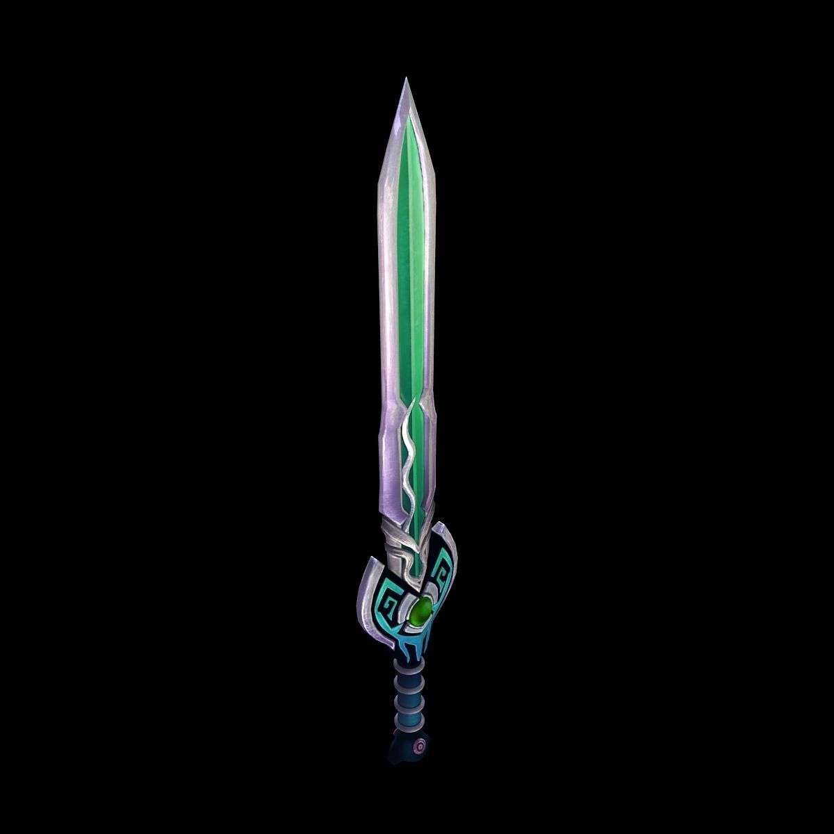 Game characters weapons - bronze sword 3D model_2