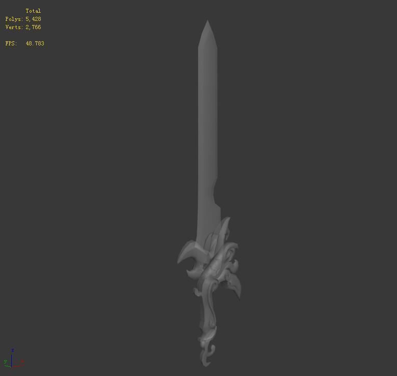 Game character weapons - ladies sword 70 3D model_5