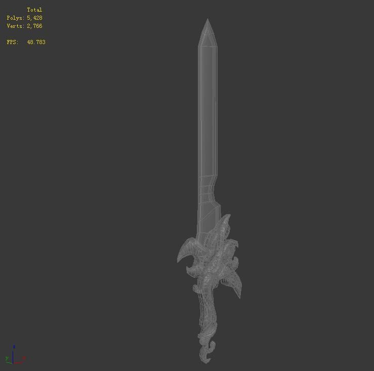 Game character weapons - ladies sword 70 3D model_4