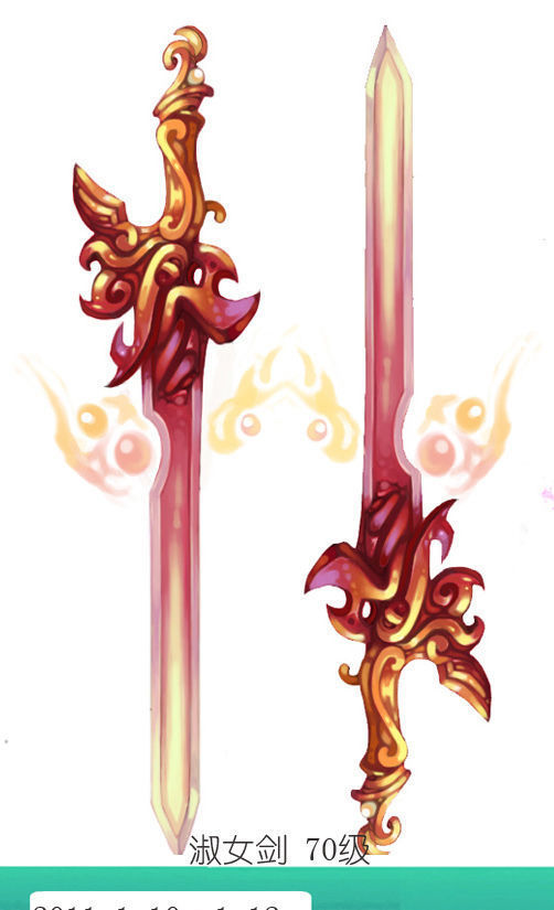 Game character weapons - ladies sword 70 3D model_6