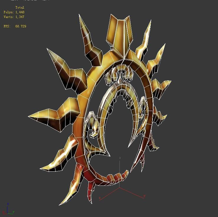 Game characters weapons - two days sun and the moon 3D model_4