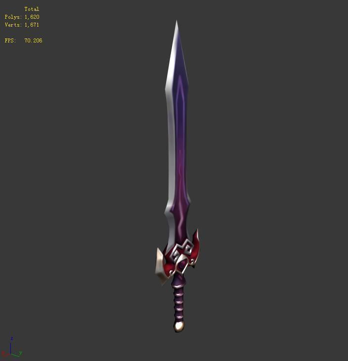 Game character weapon - ruthless edge 3D model_3