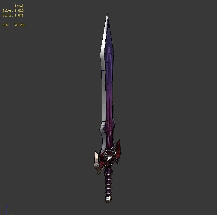 Game character weapon - ruthless edge 3D model_4