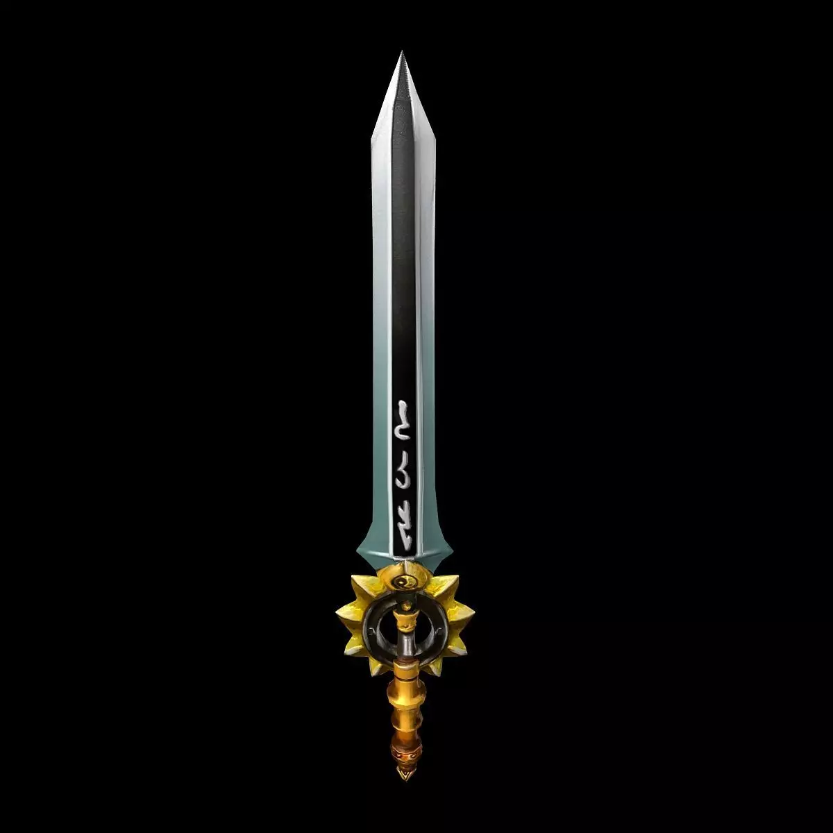 Game characters weapons - yin and yang swords 40 3D model_0