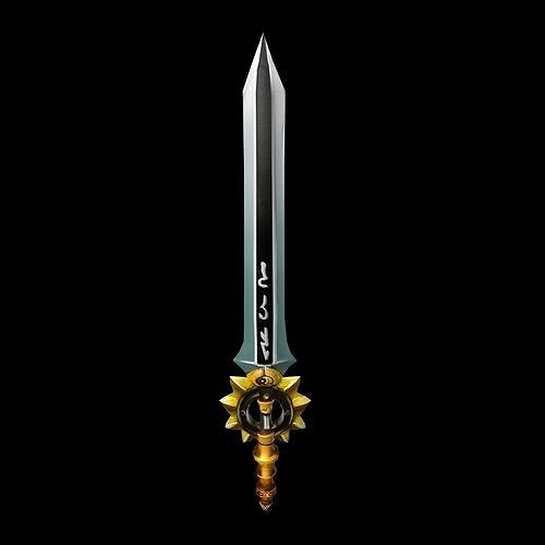 Game characters weapons - yin and yang swords 40 3D model