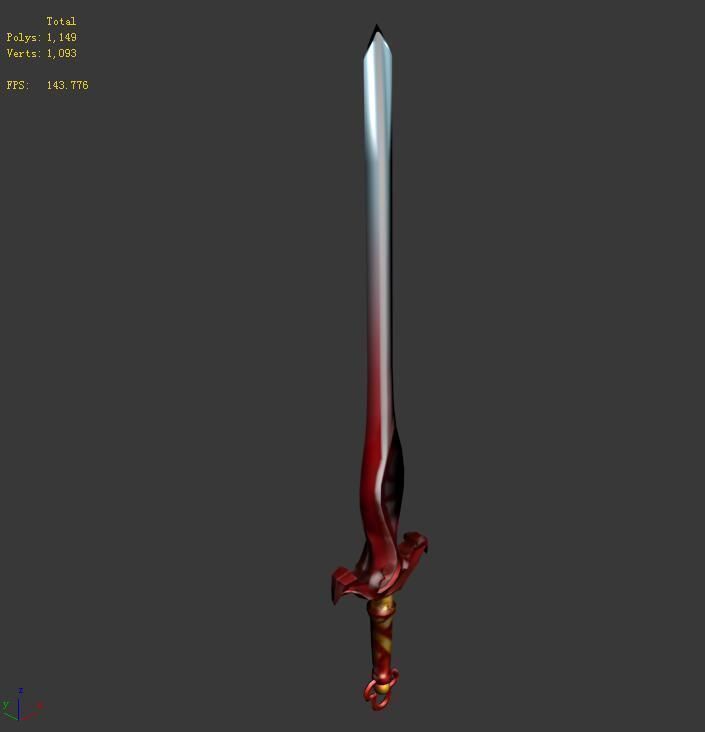 Game character weapons - mandarin duck sword 20 3D model_3