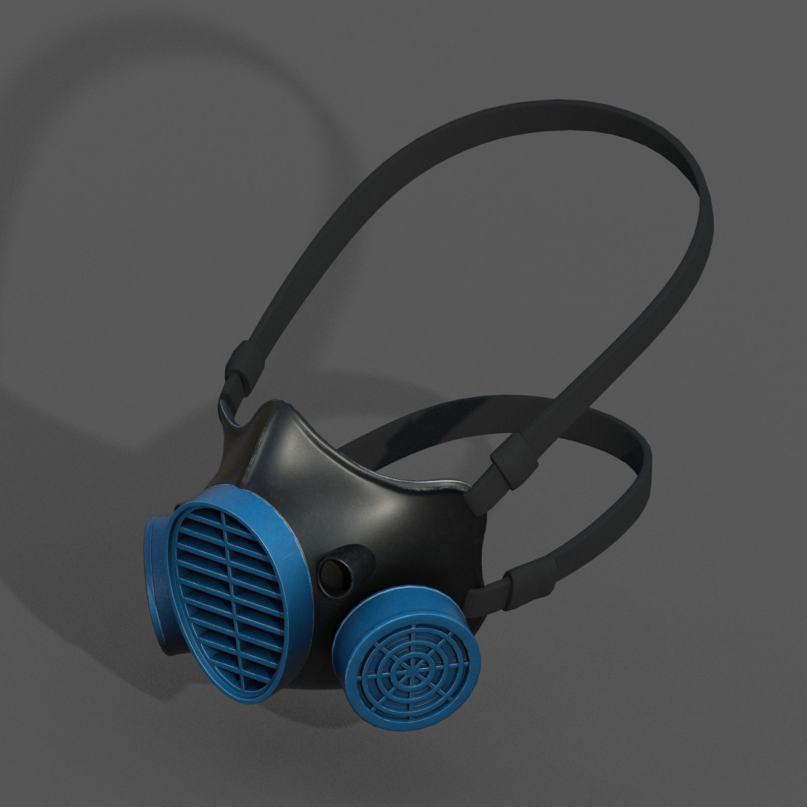 Gas mask helmet 3d model military combat fantasy Low-poly 3D model_2