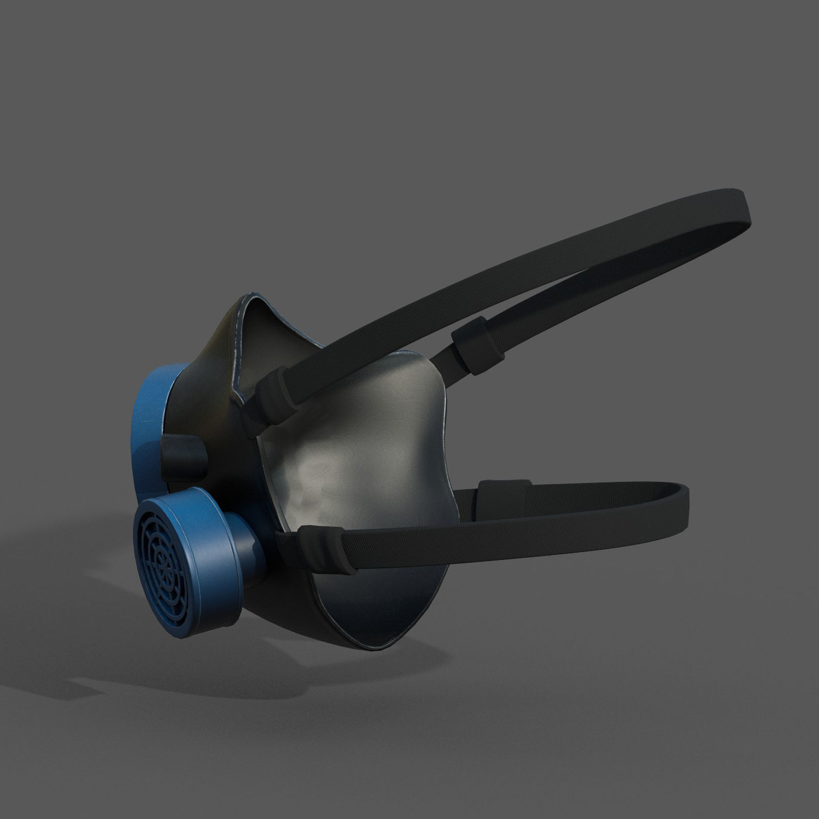 Gas mask helmet 3d model military combat fantasy Low-poly 3D model_5