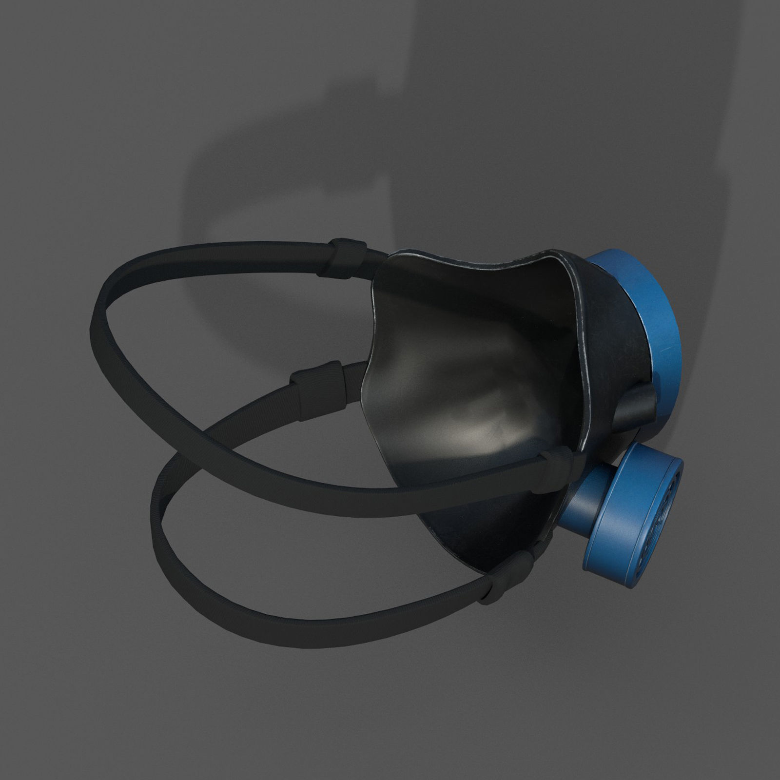 Gas mask helmet 3d model military combat fantasy Low-poly 3D model_6