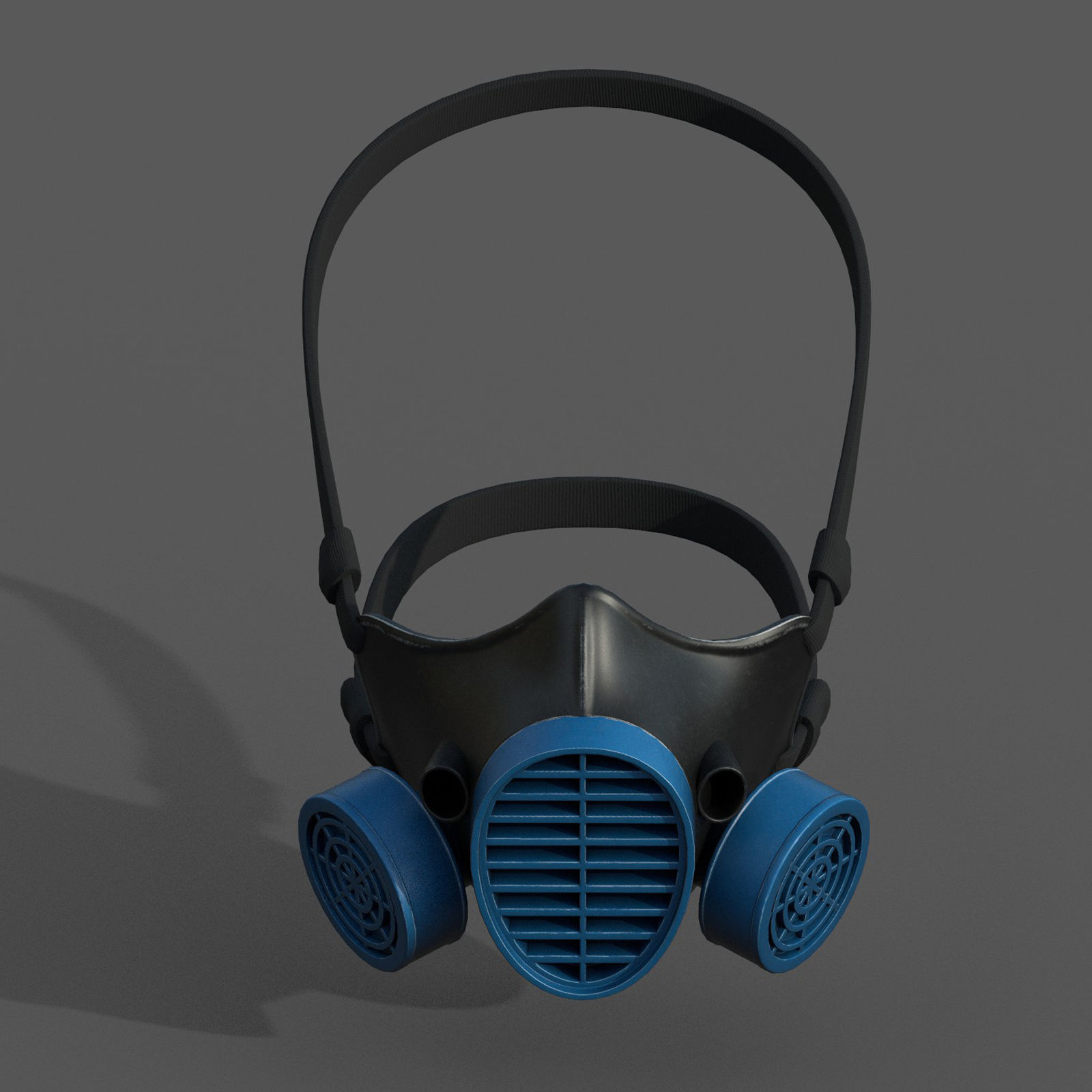 Gas mask helmet 3d model military combat fantasy Low-poly 3D model_1