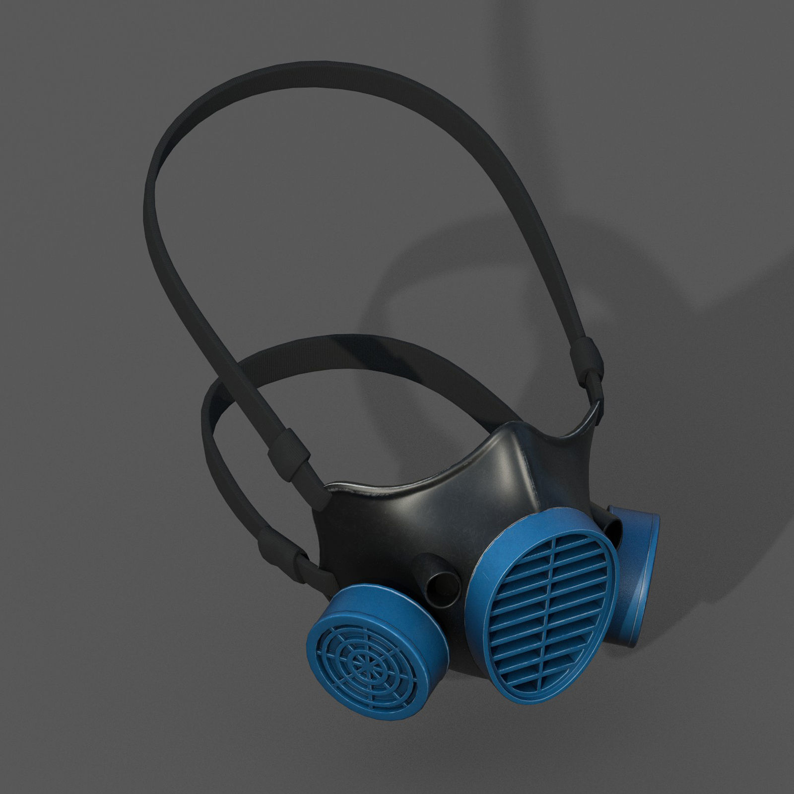 Gas mask helmet 3d model military combat fantasy Low-poly 3D model_3