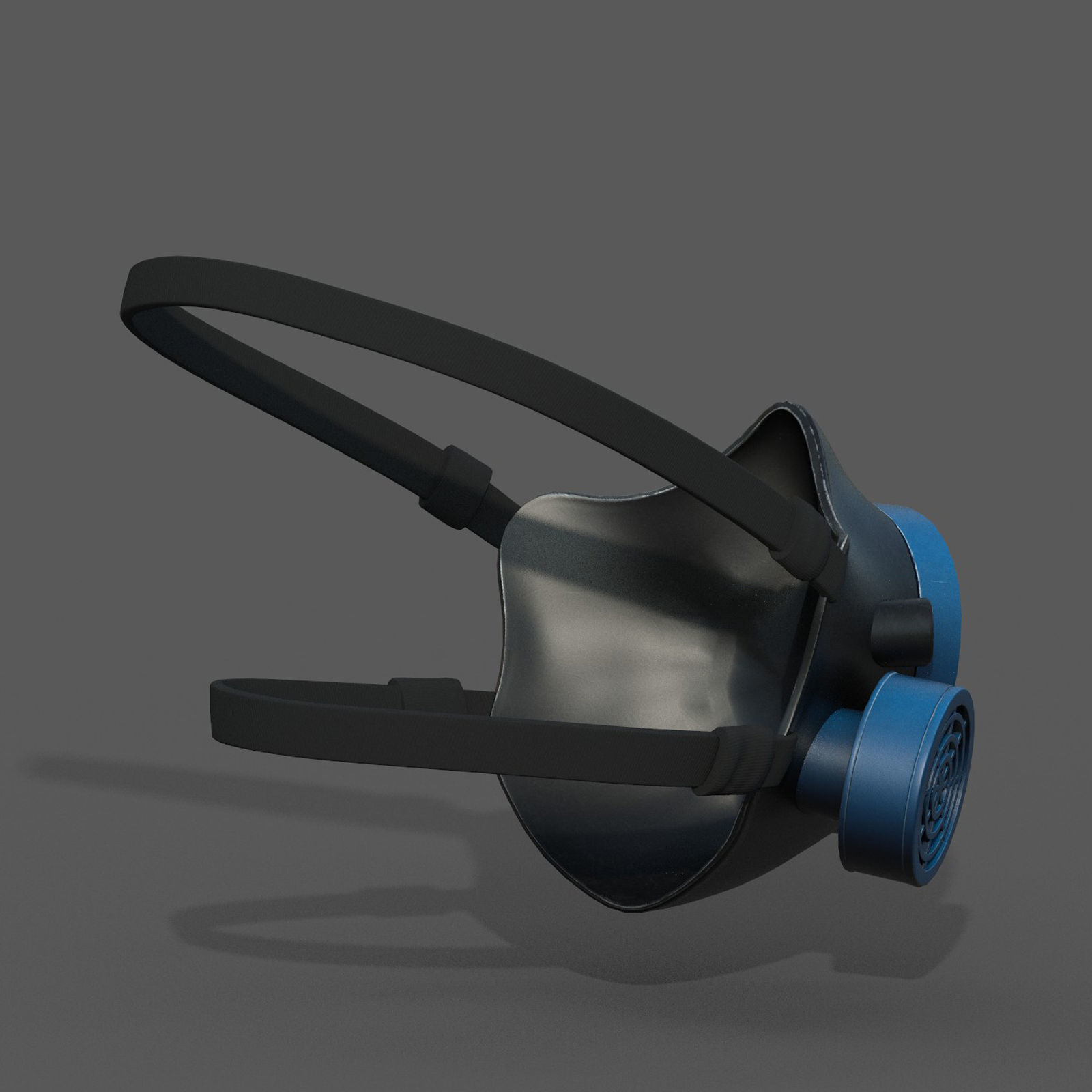 Gas mask helmet 3d model military combat fantasy Low-poly 3D model_7