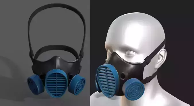 Gas mask helmet 3d model military combat fantasy 