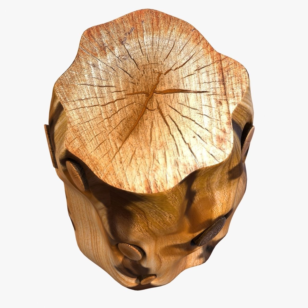 West elm Natural Tree Stump Side Table 3D model_5