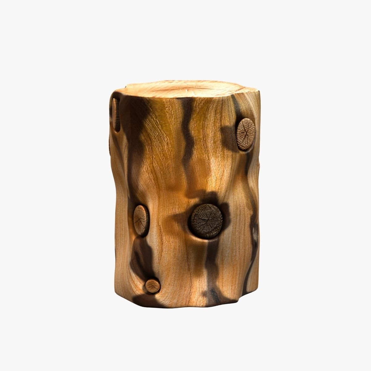 West elm Natural Tree Stump Side Table 3D model_1
