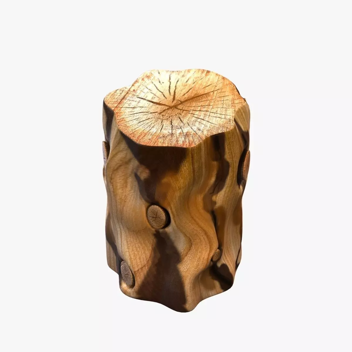 West elm Natural Tree Stump Side Table 3D model_0