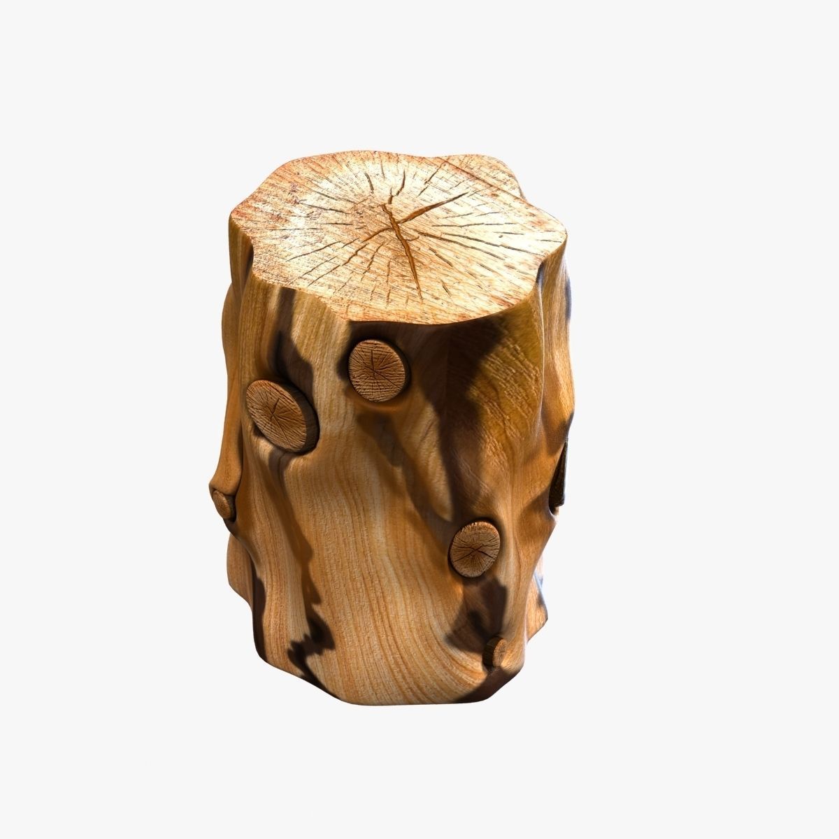 West elm Natural Tree Stump Side Table 3D model_3