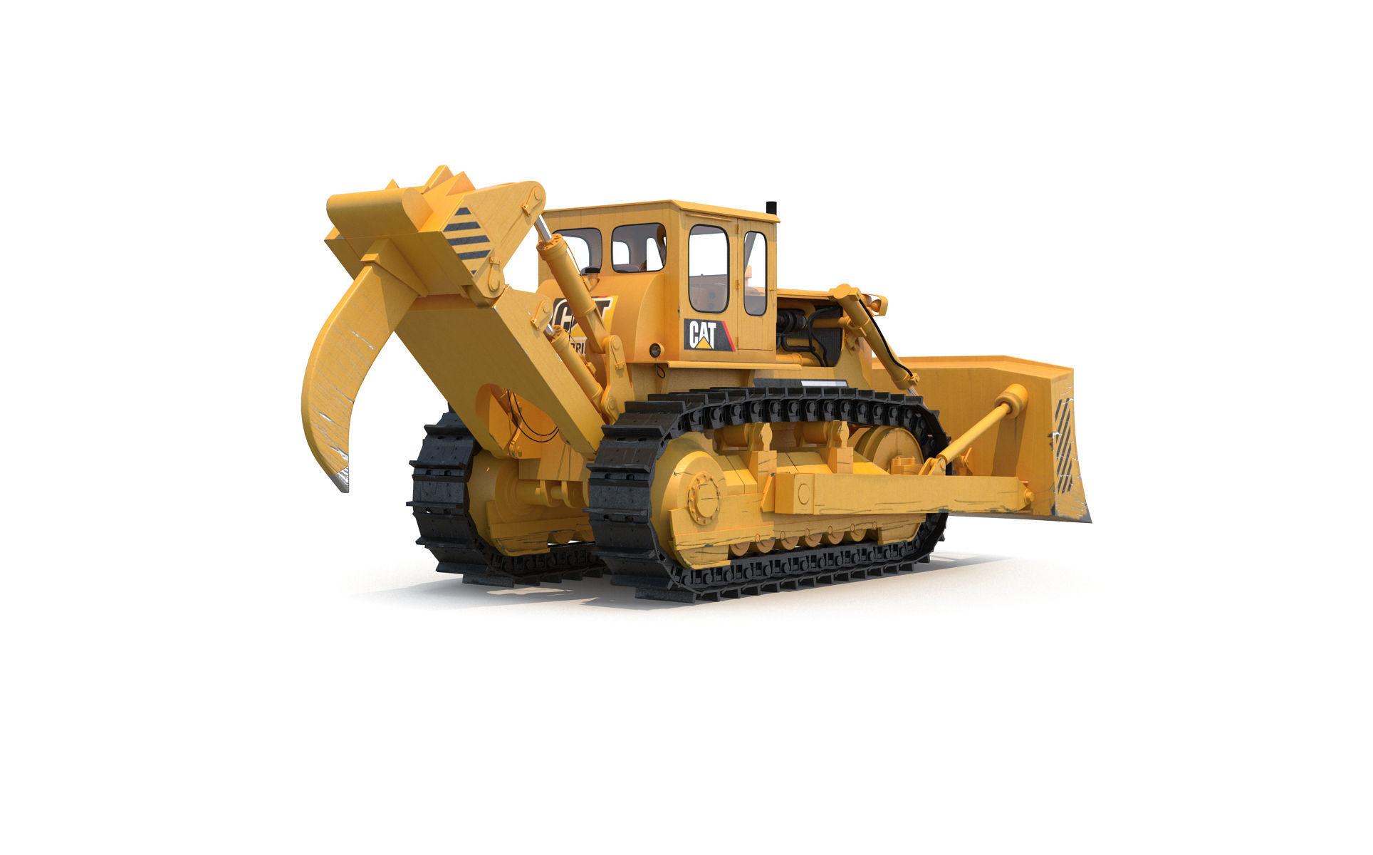 Bulldozer CAT Rigged 3D model_14