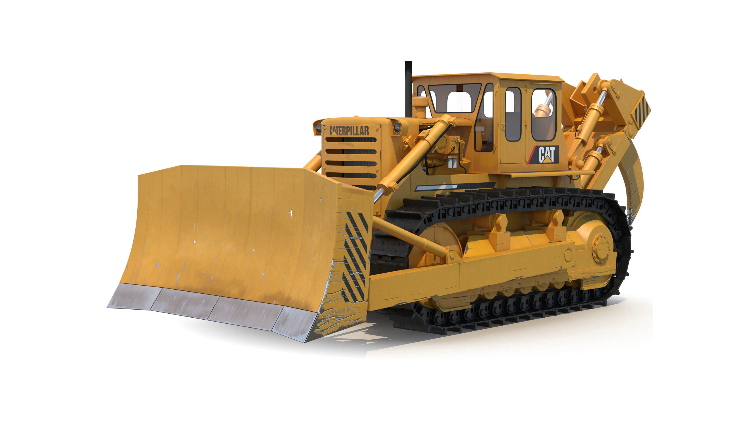 Bulldozer CAT Rigged 3D model_6
