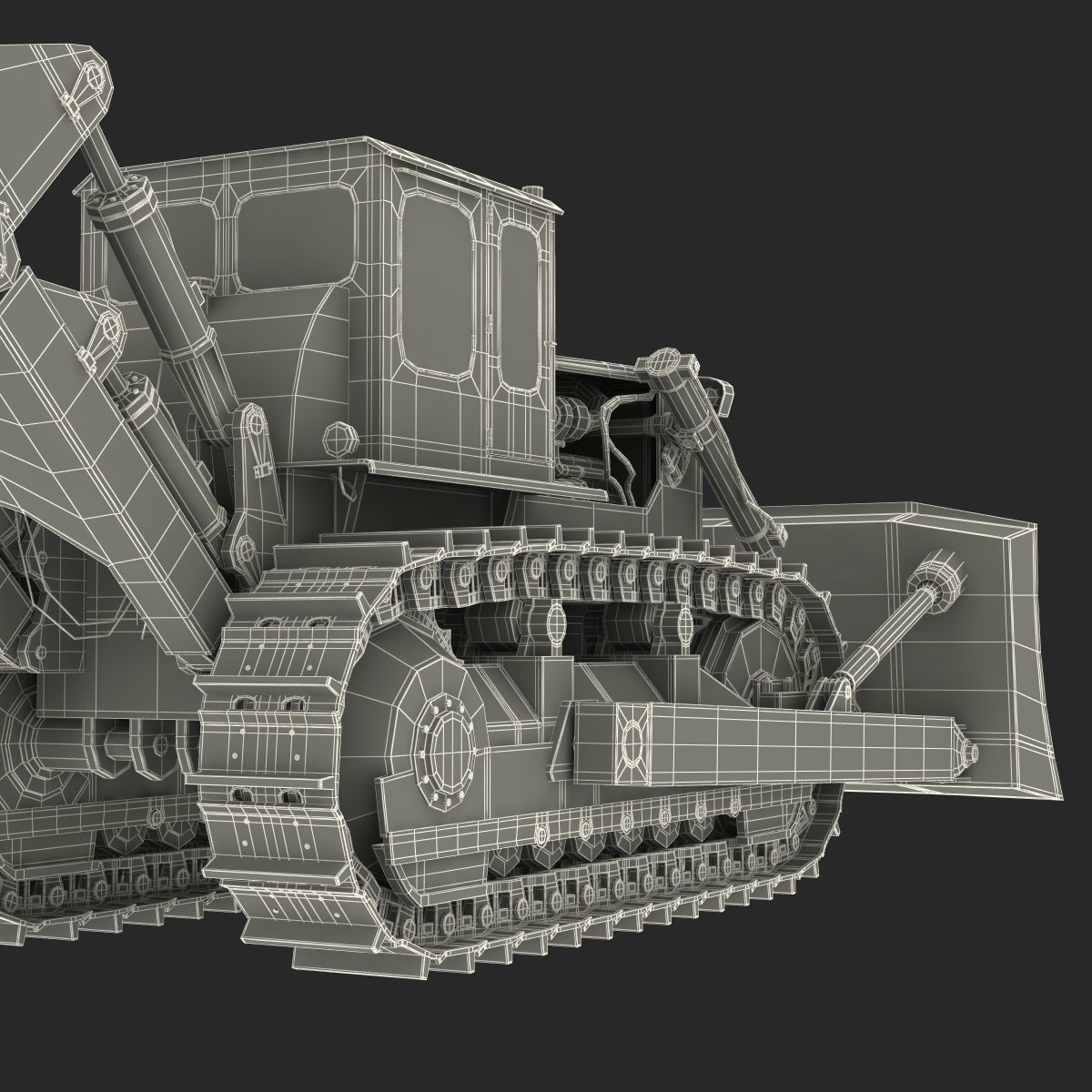 Bulldozer CAT Rigged 3D model_26