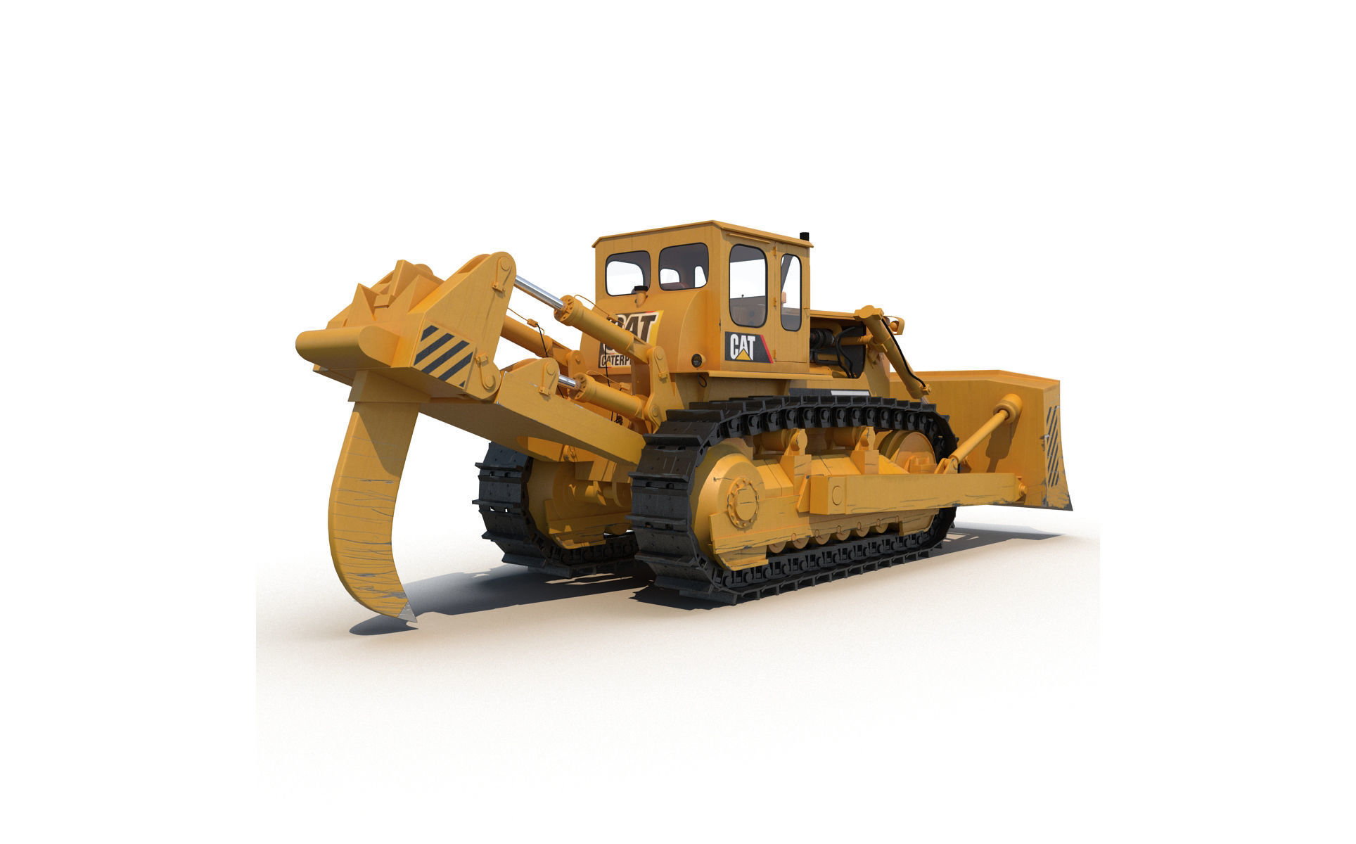 Bulldozer CAT Rigged 3D model_5