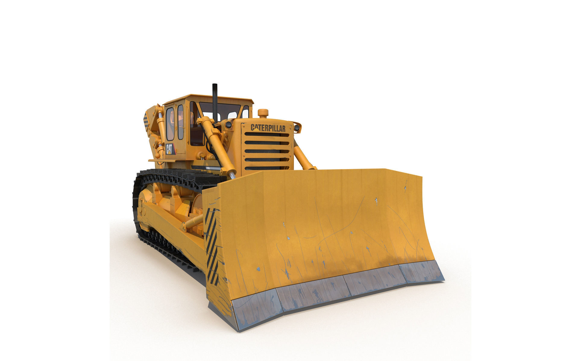 Bulldozer CAT Rigged 3D model_4