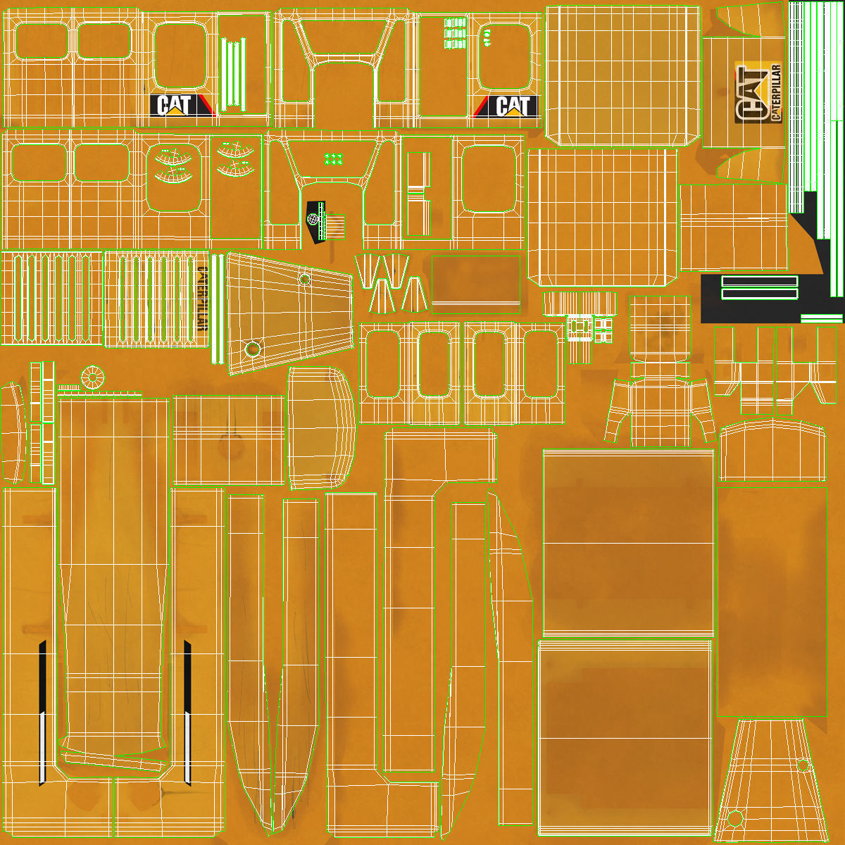 Bulldozer CAT Rigged 3D model_22