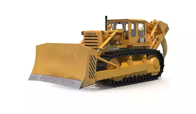 Bulldozer CAT Rigged 3D model