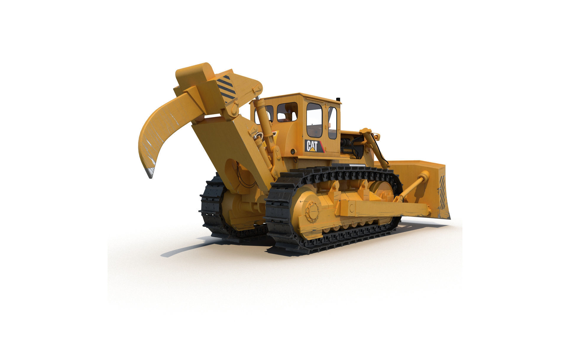 Bulldozer CAT Rigged 3D model_3