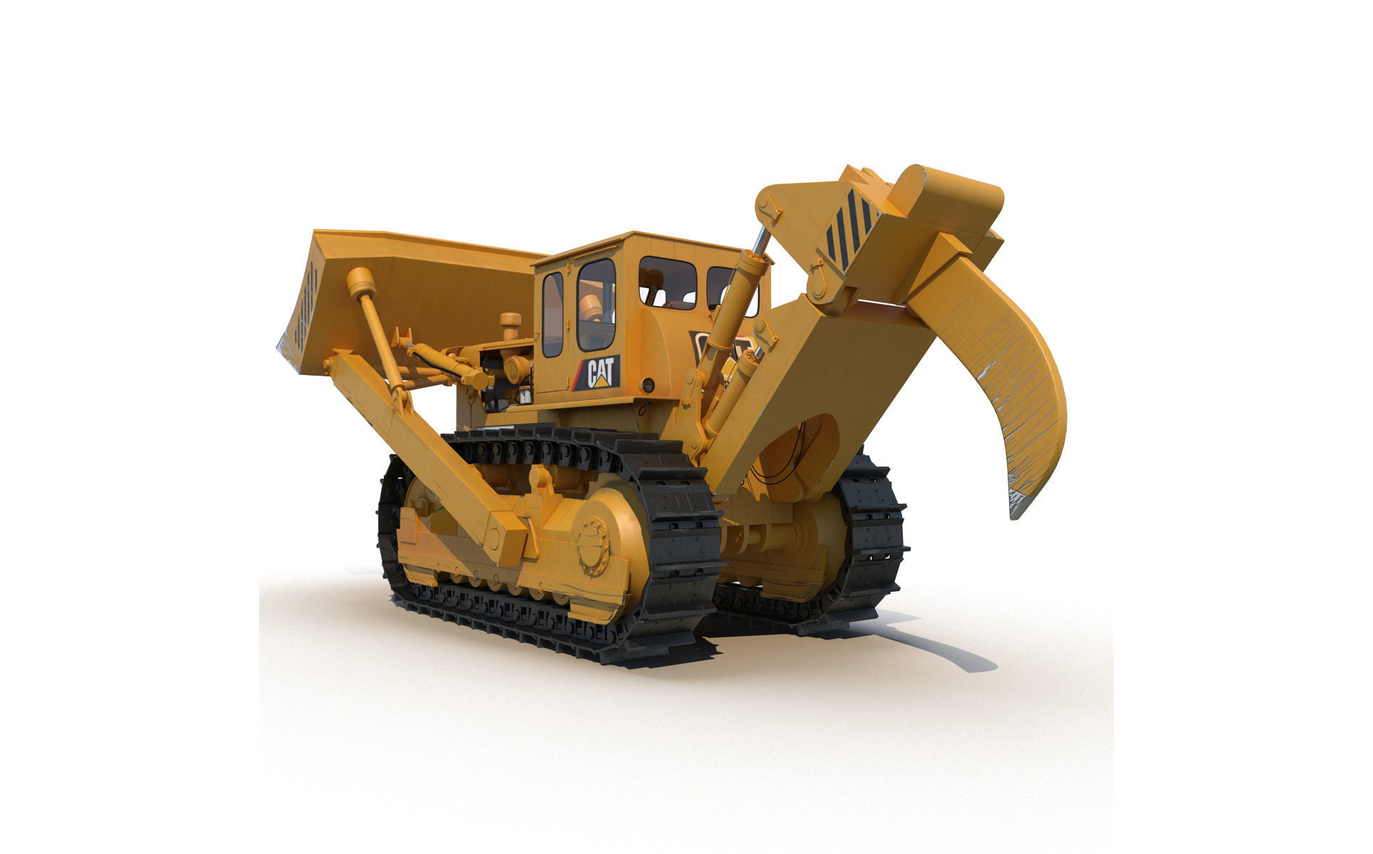Bulldozer CAT Rigged 3D model_9