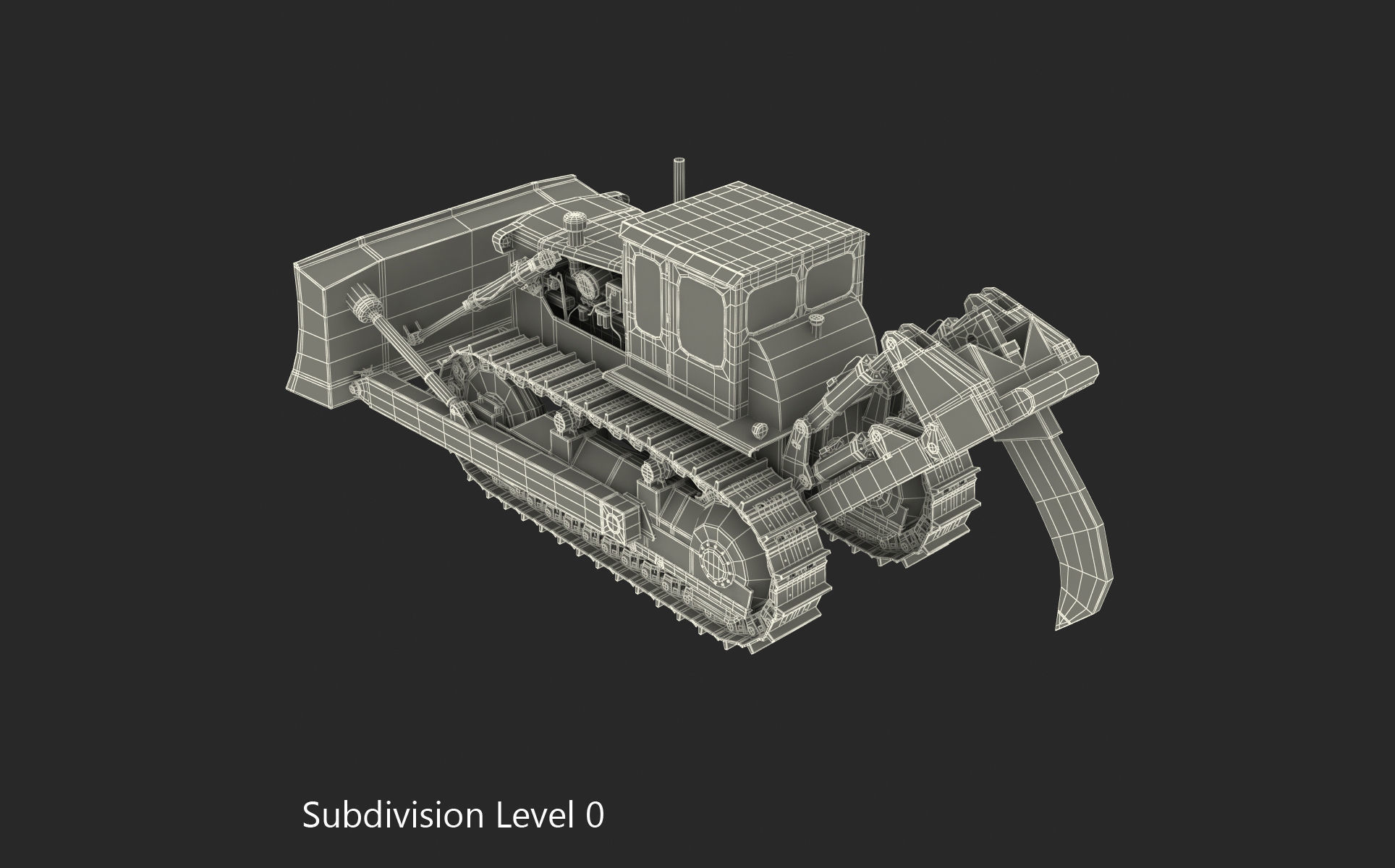 Bulldozer CAT Rigged 3D model_21