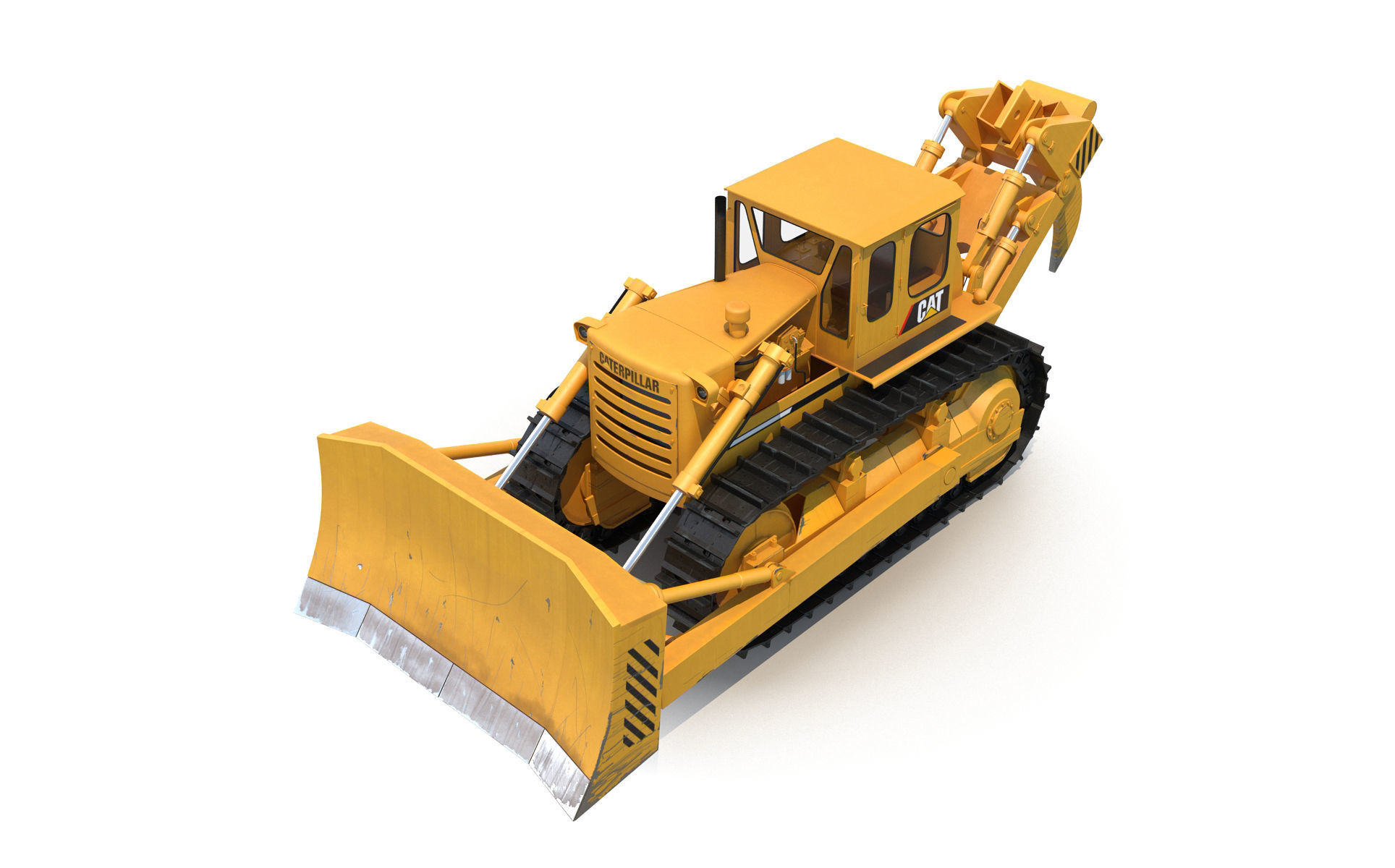 Bulldozer CAT Rigged 3D model_15