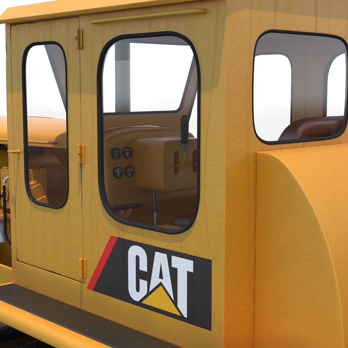 Bulldozer CAT Rigged 3D model_17