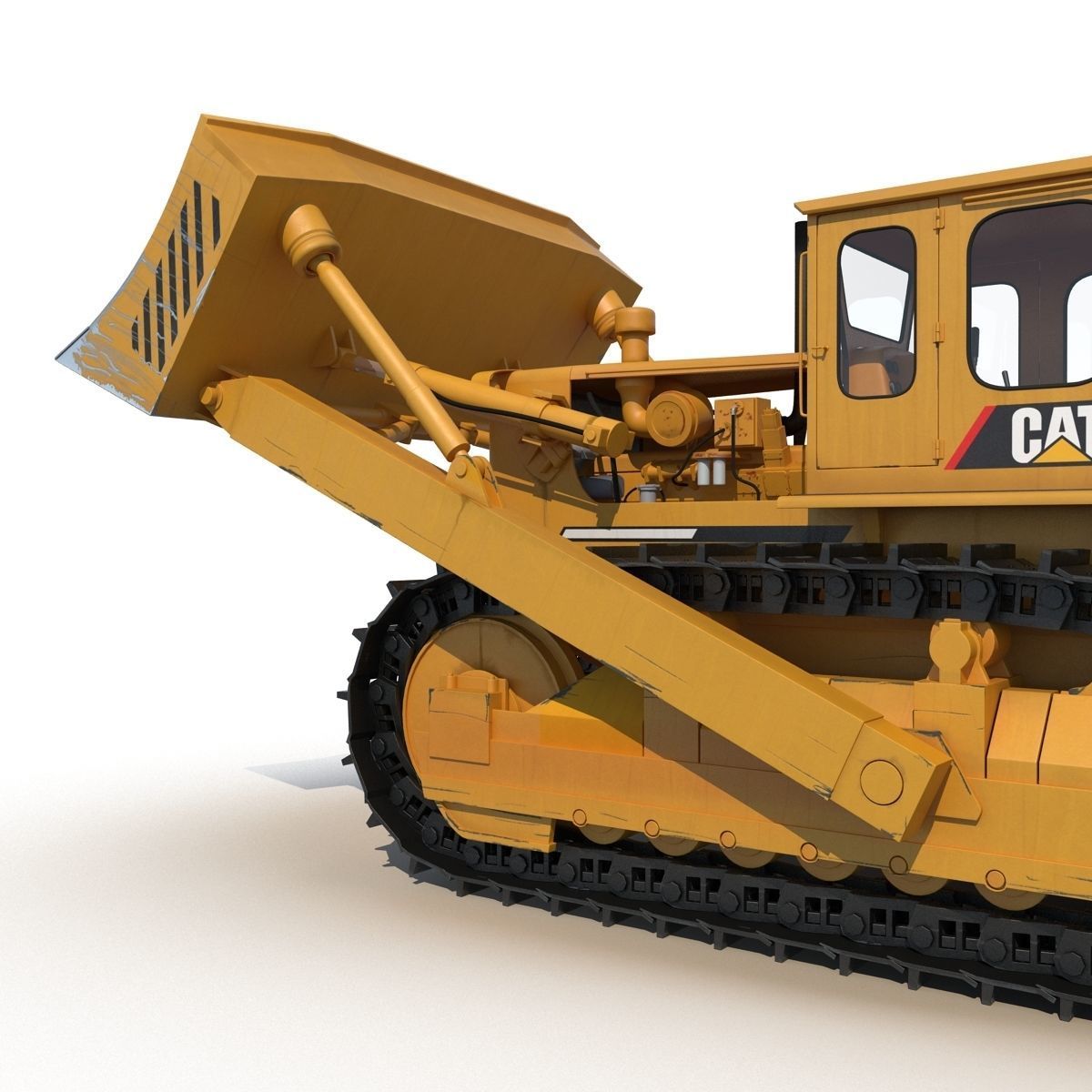 Bulldozer CAT Rigged 3D model_7