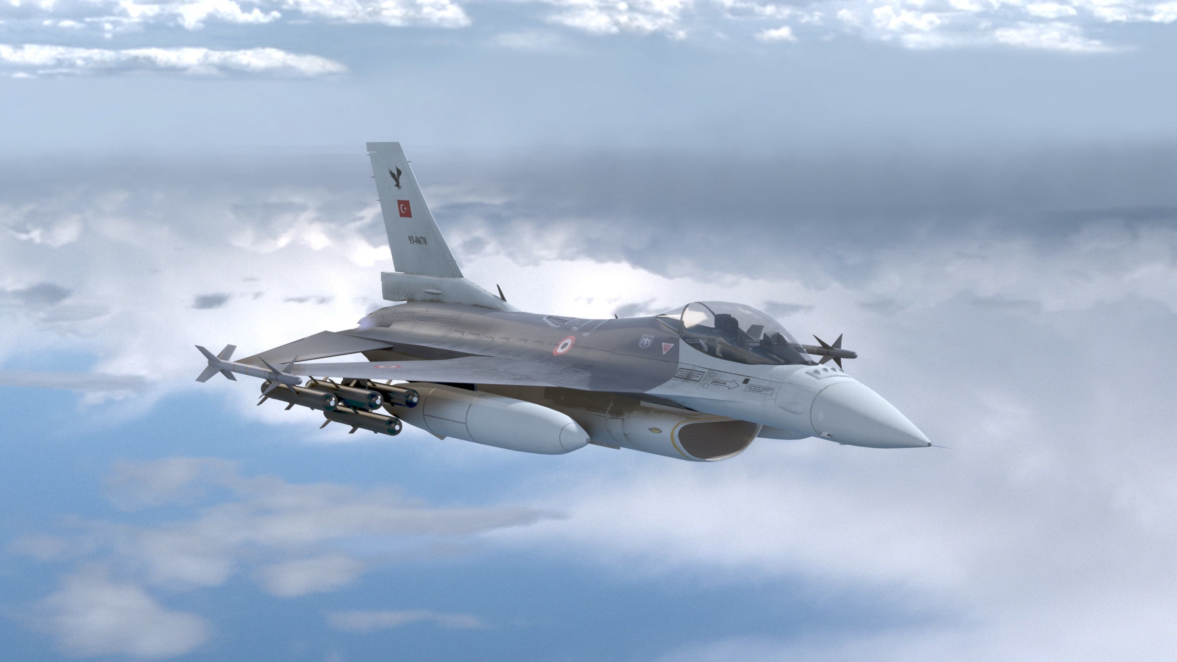 F16C Turkey Low-poly 3D model_11