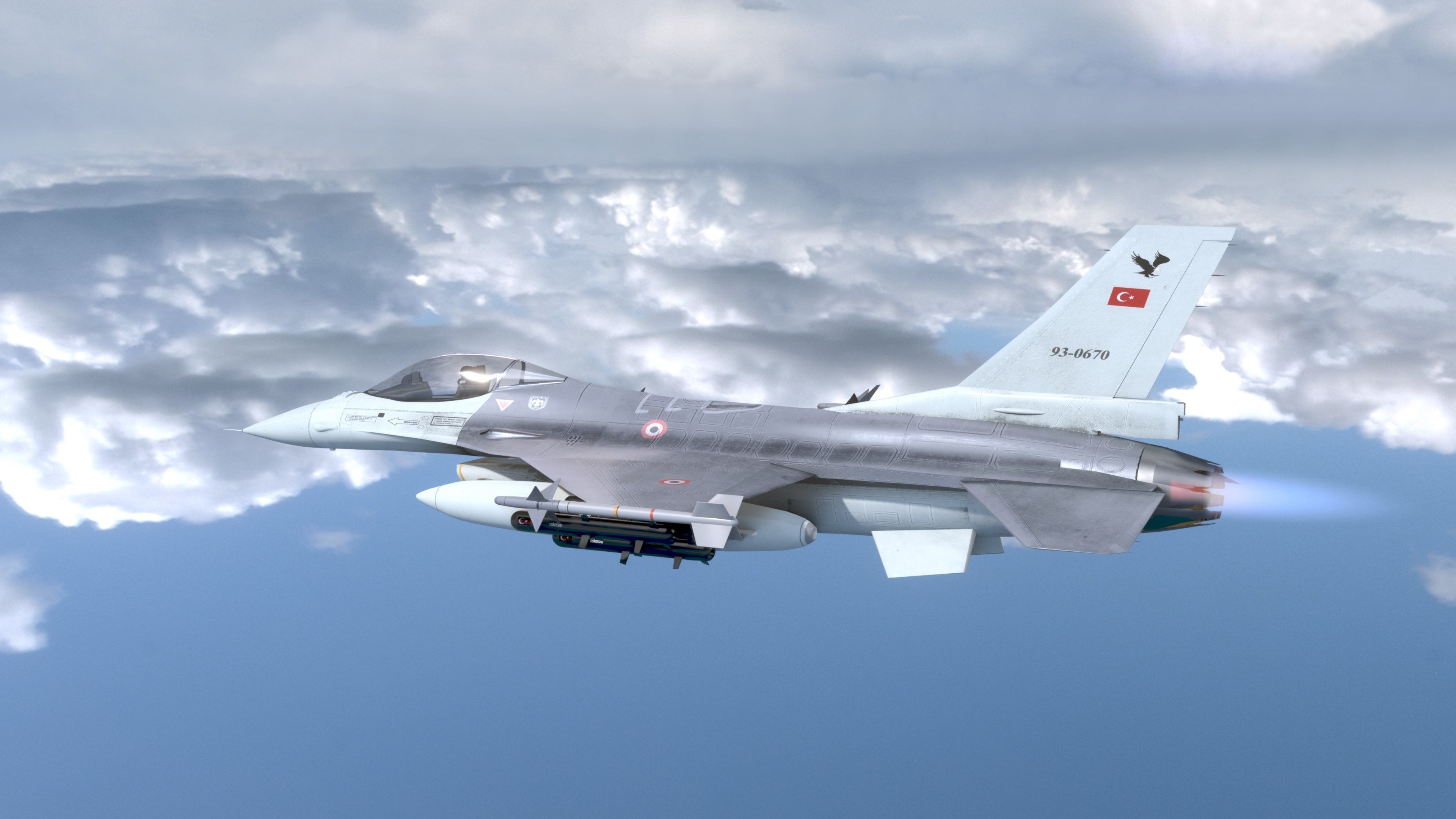 F16C Turkey Low-poly 3D model_10