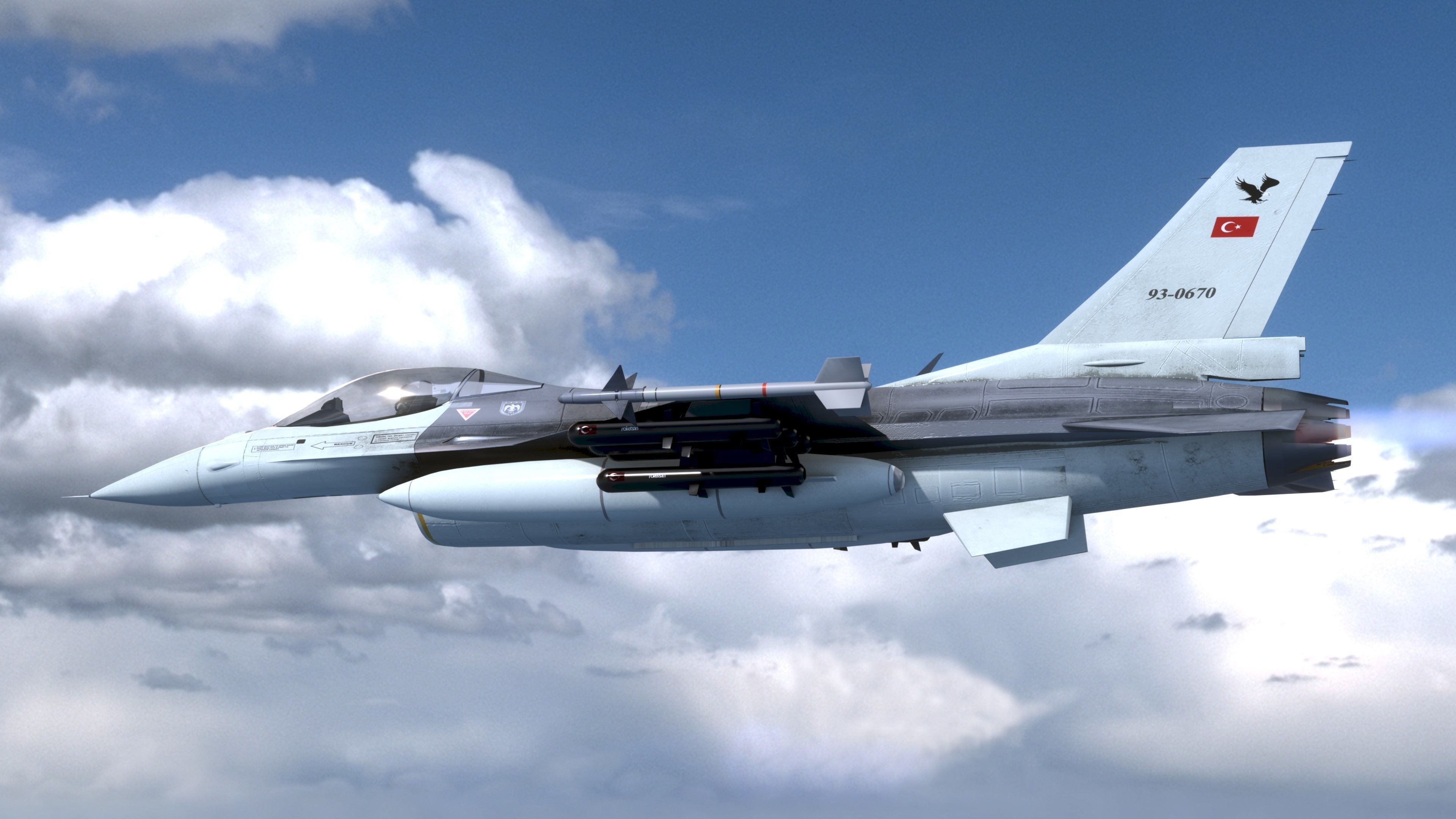 F16C Turkey Low-poly 3D model_6